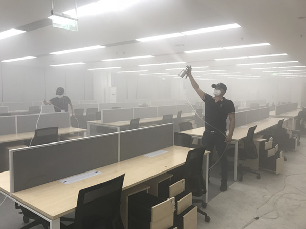 民盈集团国贸中心项目办公楼大型甲醛治理.菌霉防控项目