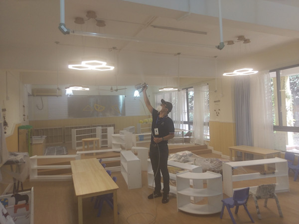 高尔夫爱弥儿幼儿园大型甲醛治理.菌霉防控项目