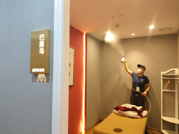 丽妍国际美容养生会所大型甲醛治理.菌霉防控工程