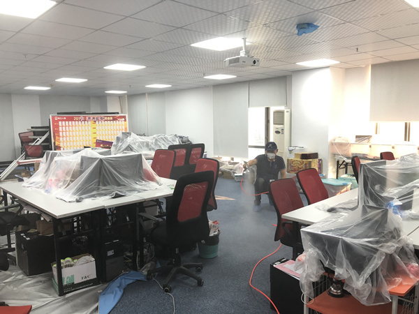 珠江人寿东莞总公司大型甲醛治理.装修除味工程