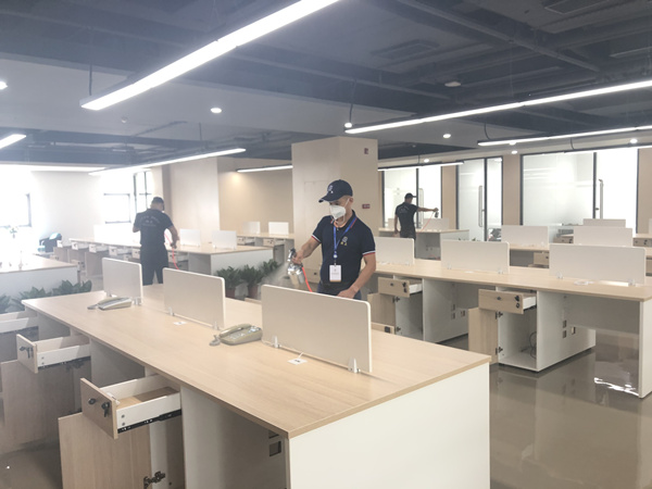 华坚集团东莞总部大楼大型甲醛治理.装修除味工程