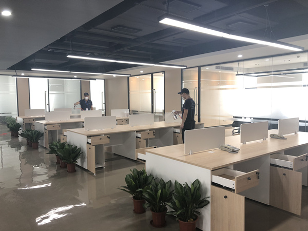 华坚集团东莞总部大楼大型甲醛治理.装修除味工程