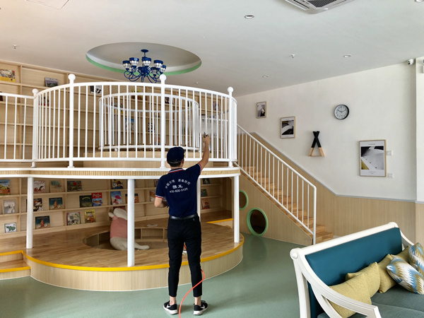 樟木头华翠幼儿园大型甲醛治理.装修除味工程