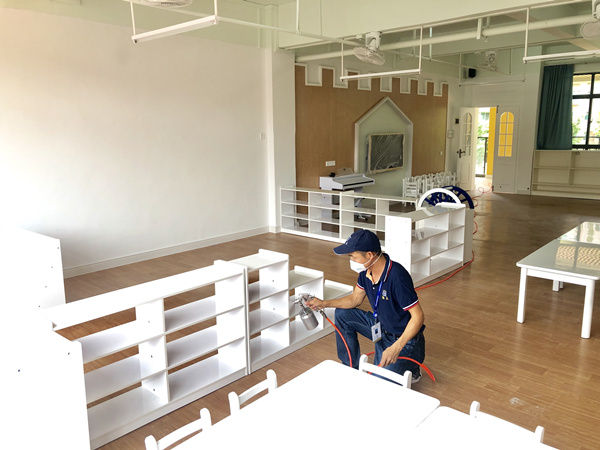 樟木头华翠幼儿园大型甲醛治理.装修除味工程