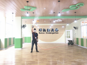 万江区坝头幼儿园大型甲醛治理.装修除味工程