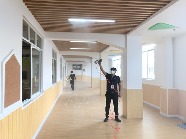万江区坝头幼儿园大型甲醛治理.装修除味工程