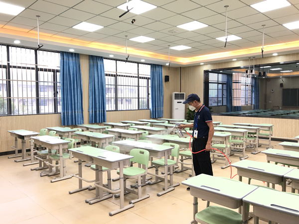 麻涌大步小学大型甲醛治理.装修除味工程